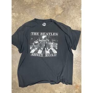 The Beatles Mens Black Abbey Road Graphic Print Crew Neck Casual T-Shirt 2XL